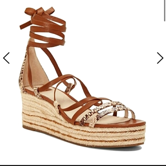 NWOT Louise et Cie Renz Platform Espidrills Wedge Sandals Snake Print Leather 9M - Picture 1 of 15